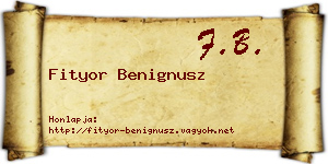 Fityor Benignusz névjegykártya